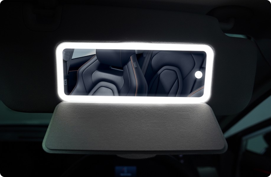 Sunvisor Futuristik dengan Cermin Rias + Lampu
